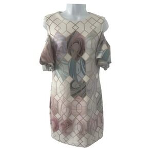 Ted Baker Krimba Sea of Clouds Scuba Dress Sz 3 US 6-8